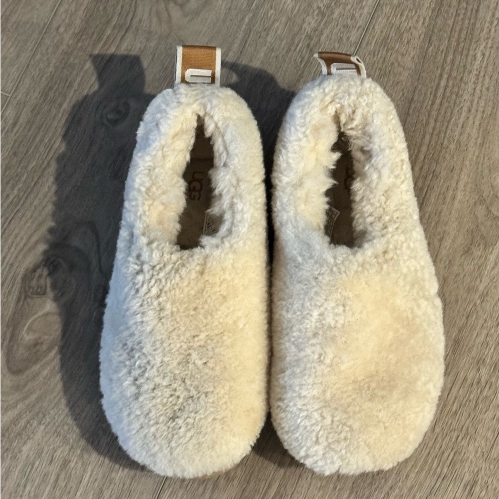 UGG Cream Fuzzy Mules